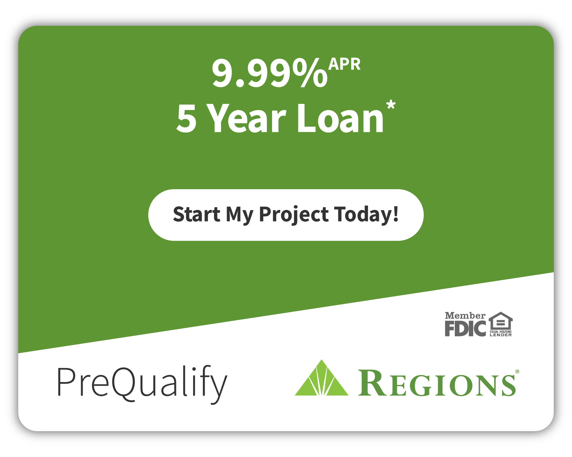 Regions Bank 9.99 percent APR five-year loan prequalification offer